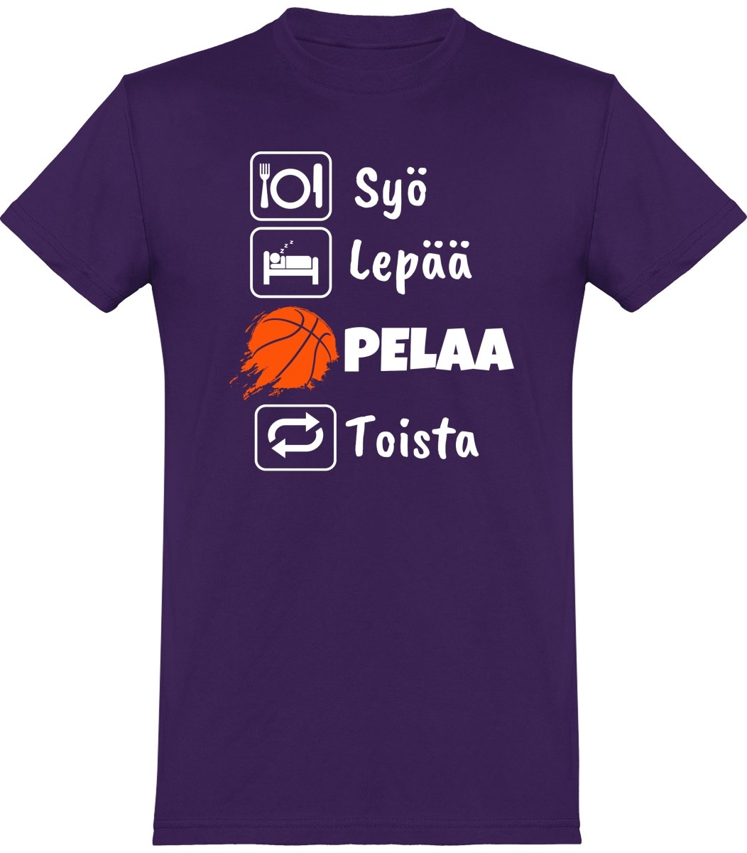 Syö, Lepää koripallo t-paita unisex - FourFan