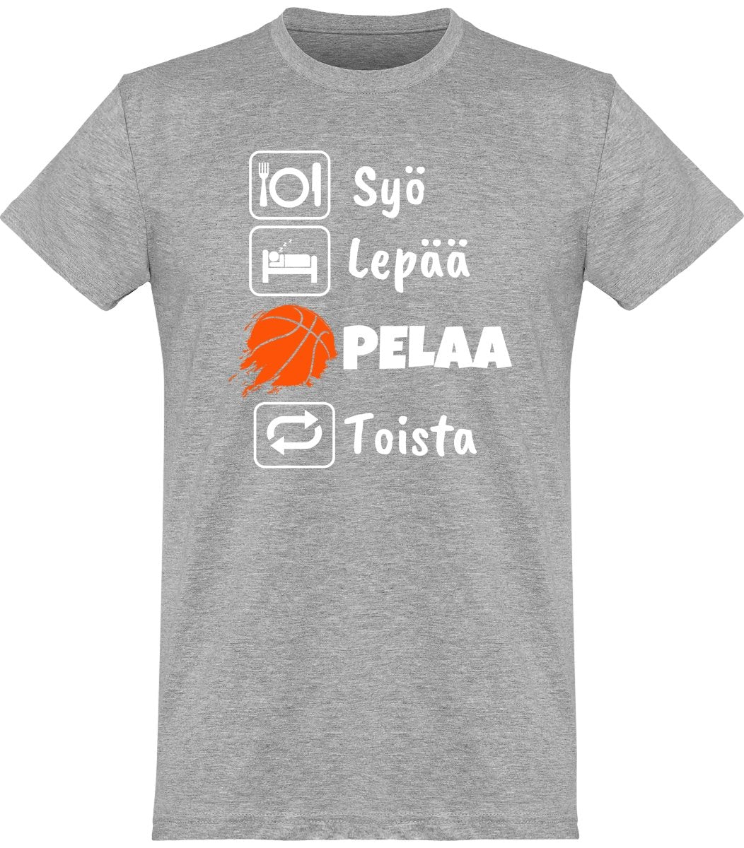 Syö, Lepää koripallo t-paita unisex - FourFan