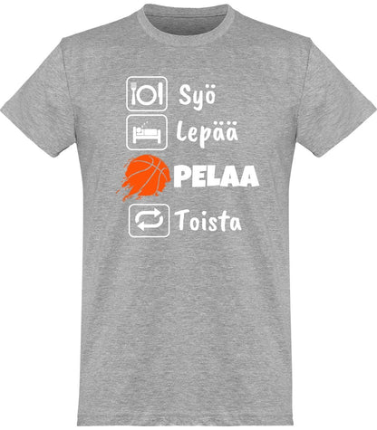 Syö, Lepää koripallo t-paita unisex - FourFan