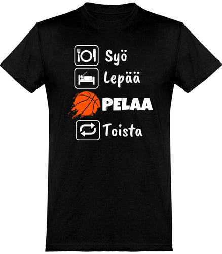 Syö, Lepää koripallo t-paita unisex - FourFan