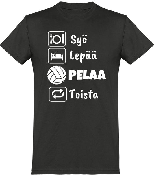 Syö, Lepää lentopallo t-paita unisex - FourFan