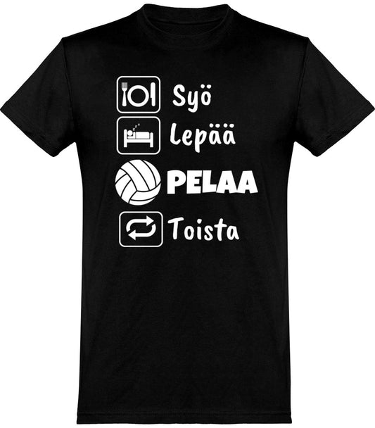 Syö, Lepää lentopallo t-paita unisex - FourFan