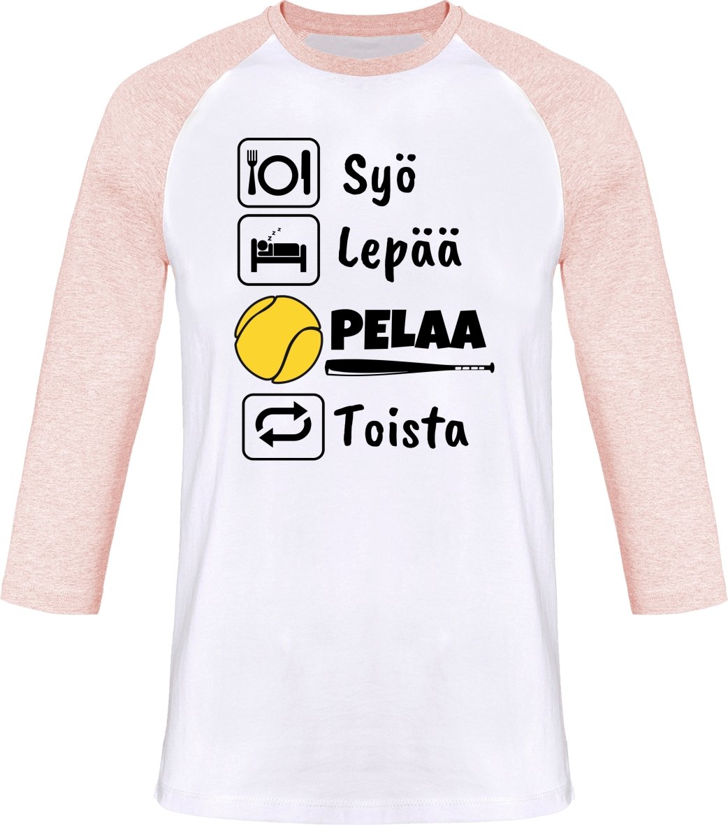 Syö, Lepää pesis 3/4 t-paita - FourFan