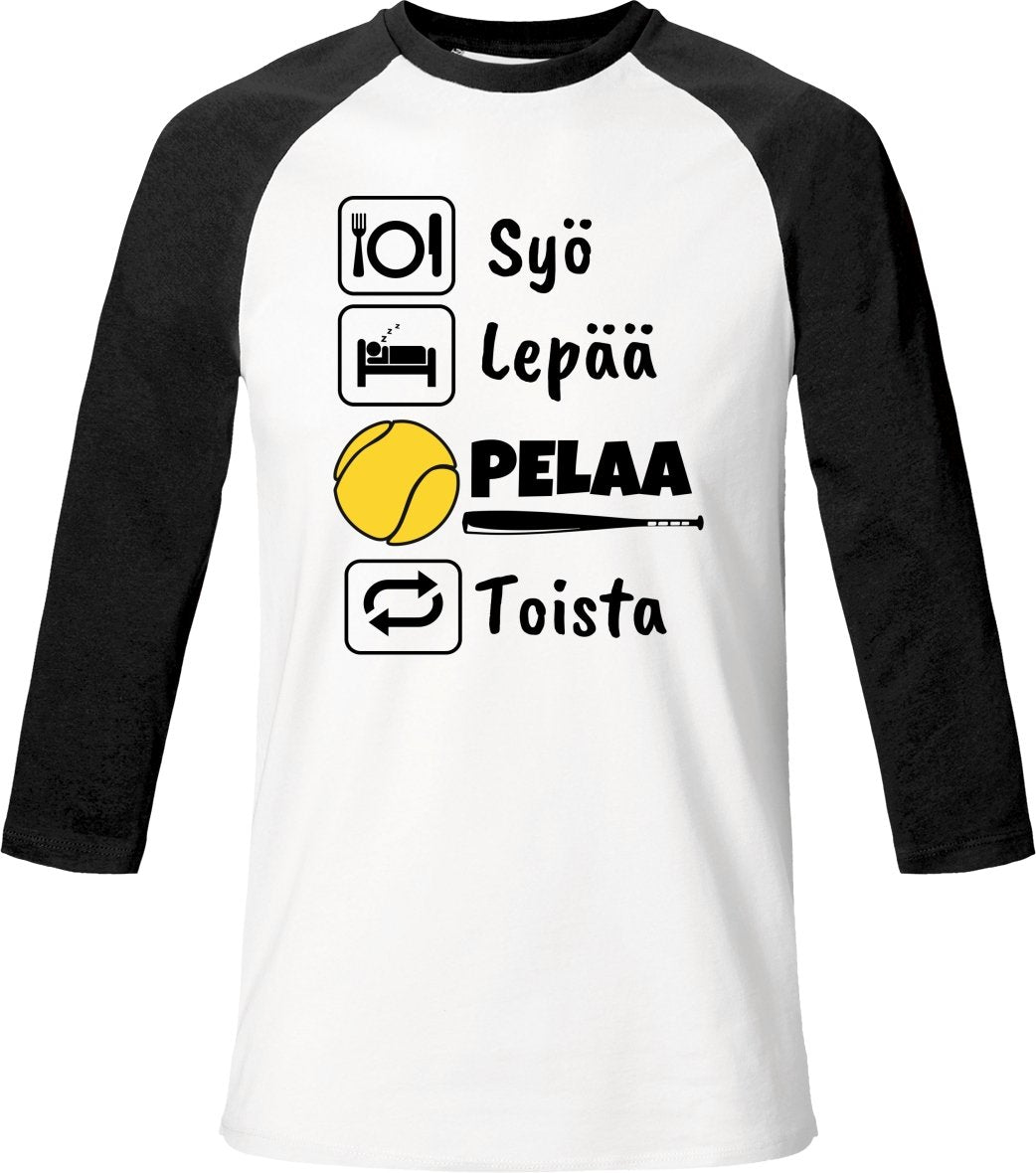 Syö, Lepää pesis 3/4 t-paita - FourFan