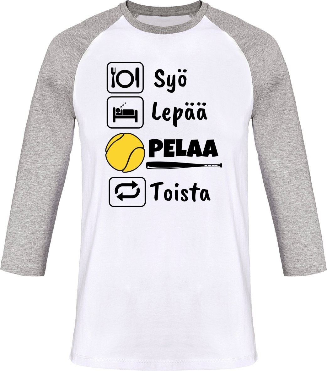 Syö, Lepää pesis 3/4 t-paita - FourFan