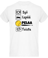 Load image into Gallery viewer, Syö, Lepää pesis t-paita - FourFan
