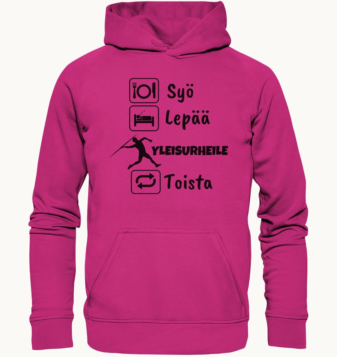 Syö, Lepää, Yleisurheile huppari unisex - FourFan
