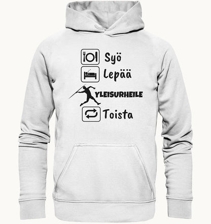 Syö, Lepää, Yleisurheile huppari unisex - FourFan