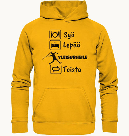 Syö, Lepää, Yleisurheile huppari unisex - FourFan