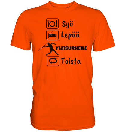 Syö, Lepää, Yleisurheile t-paita - FourFan