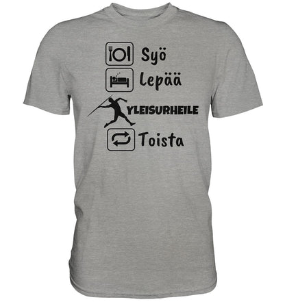 Syö, Lepää, Yleisurheile t-paita - FourFan
