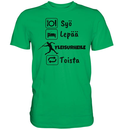Syö, Lepää, Yleisurheile t-paita - FourFan
