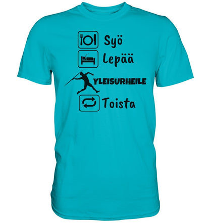 Syö, Lepää, Yleisurheile t-paita - FourFan