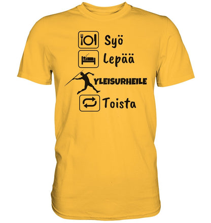 Syö, Lepää, Yleisurheile t-paita - FourFan
