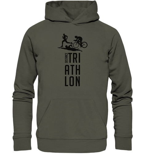 Triathlon EKo -huppari unisex musta teksti - FourFan