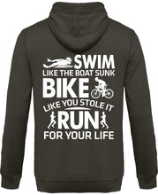 Load image into Gallery viewer, Triathlon Swim like vetoketjullinen huppari unisex - FourFan
