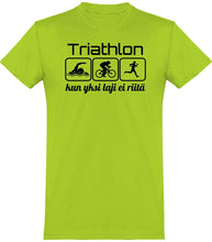 Load image into Gallery viewer, Triathlon yksi laji ei riitä t-paita unisex - FourFan
