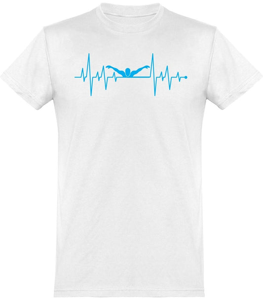 Uimarin syke uinti t-paita unisex VALKOINEN (koko XL) - FourFan