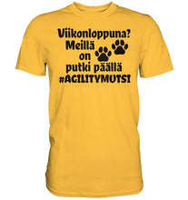 Load image into Gallery viewer, Viikonloppuna? #agilitymutsi t-paita unisex - FourFan
