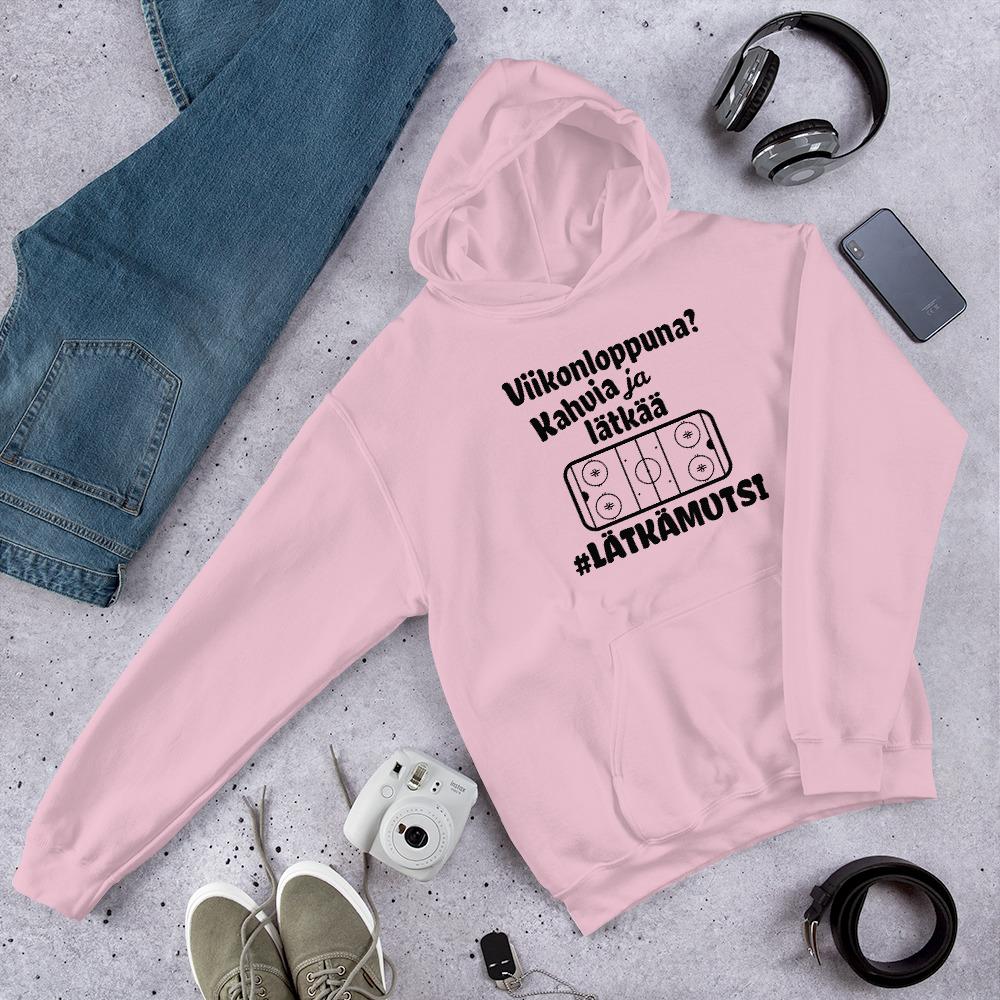 Viikonloppuna kahvia #lätkämutsi huppari unisex - FourFan