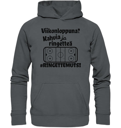 Viikonloppuna? ...kahvia #ringettemutsi huppari unisex - FourFan