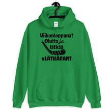 Lataa kuva Galleria-katseluun, Viikonloppuna? #lätkäfani huppari unisex - FourFan
